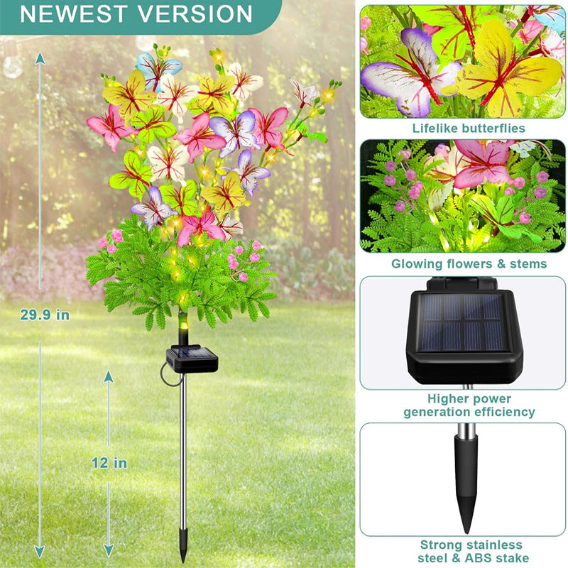 Skorter | 2 Pack - Solar Powered LED Butterfly Stake Light