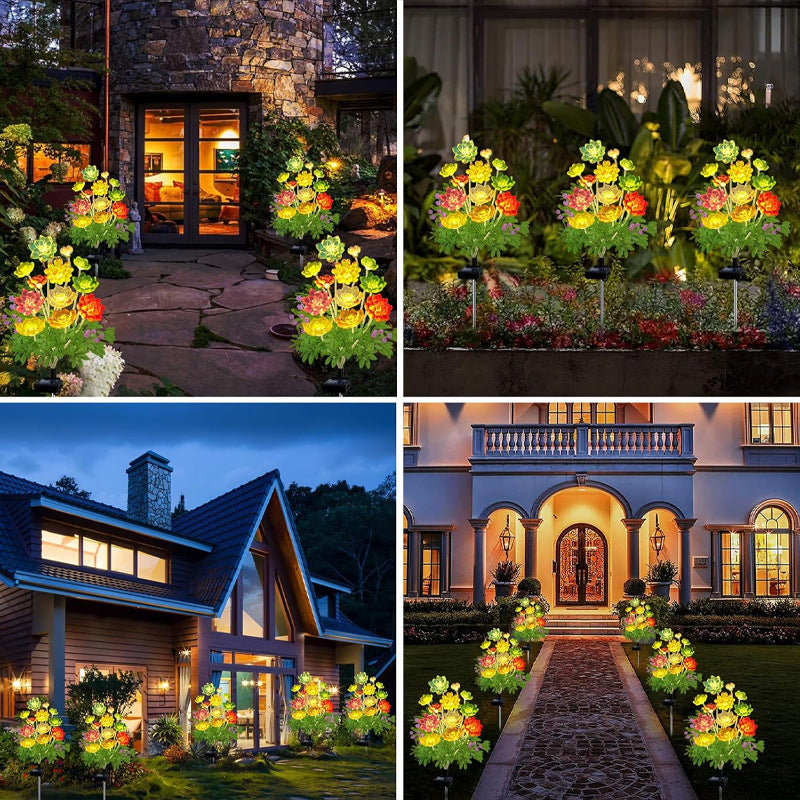 Skorter | 2 Pack - Solar-Powered LED Succulent Stake Lights