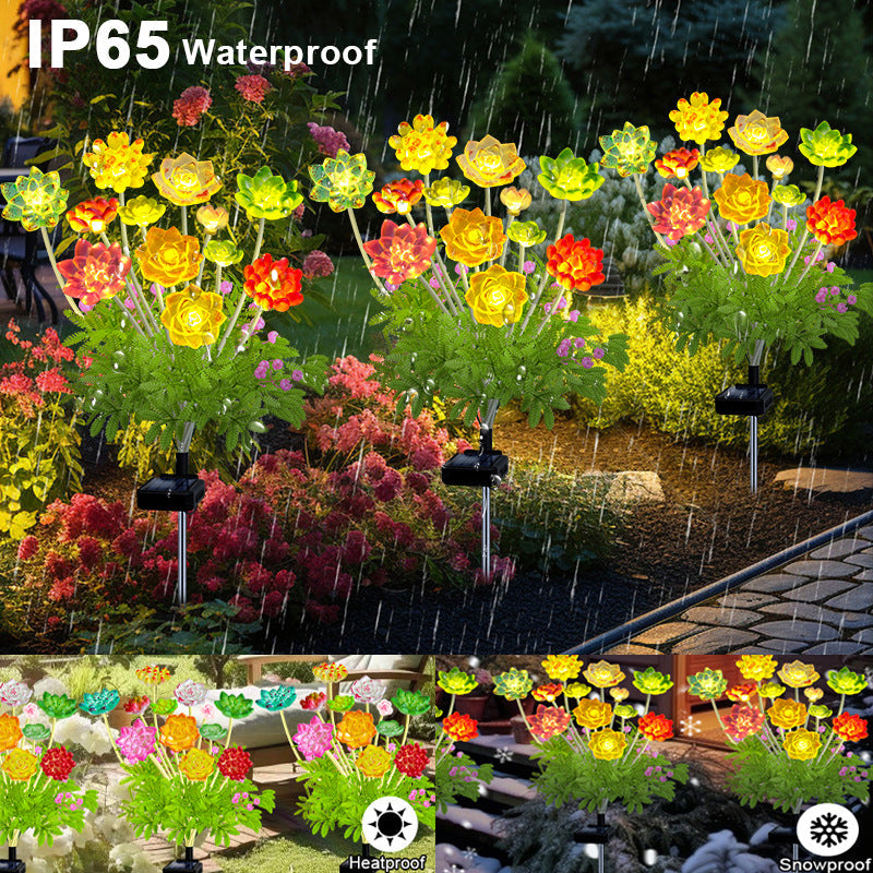 Skorter | 2 Pack - Solar-Powered LED Succulent Stake Lights
