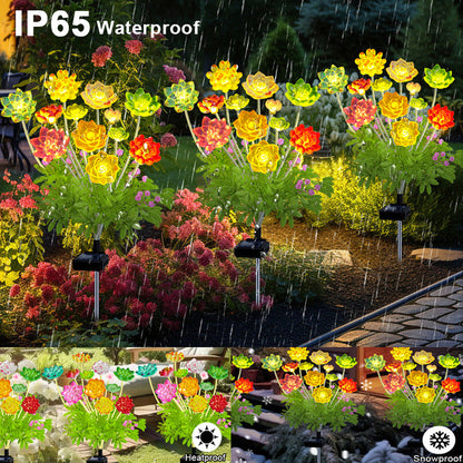 Skorter | 2 Pack - Solar-Powered LED Succulent Stake Lights