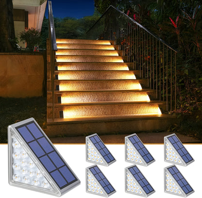 Skorter | 2-Pack Triangular Solar Step Lights – IP67 Waterproof LED Outdoor Garden Lights