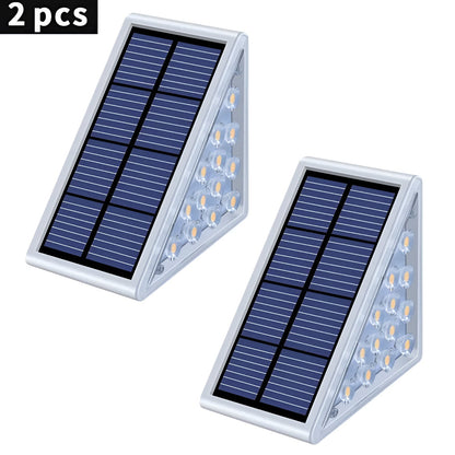 Skorter | 2-Pack Triangular Solar Step Lights – IP67 Waterproof LED Outdoor Garden Lights