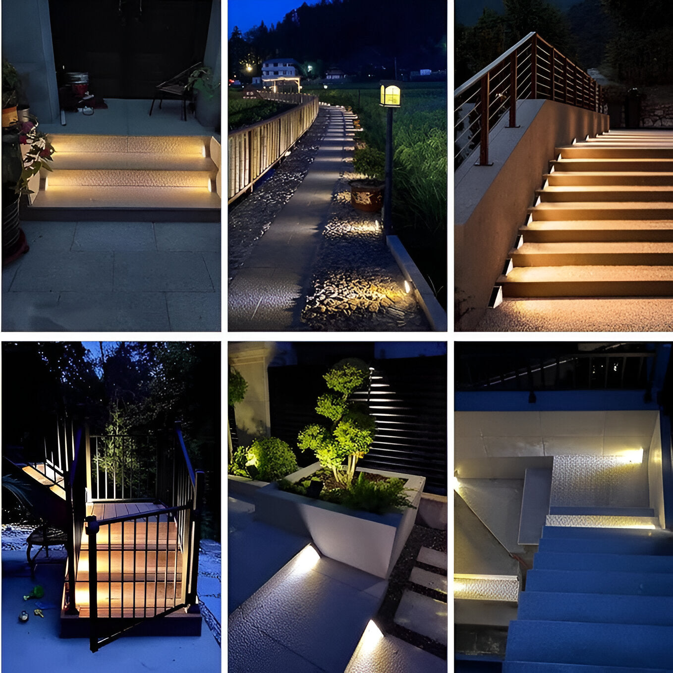 Skorter | 2-Pack Triangular Solar Step Lights – IP67 Waterproof LED Outdoor Garden Lights