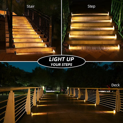 Skorter | 2-Pack Triangular Solar Step Lights – IP67 Waterproof LED Outdoor Garden Lights
