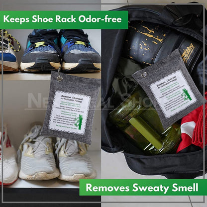 Skorter | 2 Pack Bamboo Charcoal Air Purifying Bag - Odor Remover for Home, Car, and Closet