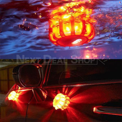Skorter | 2 Packs LED Road Flares Flashing Warning Lights