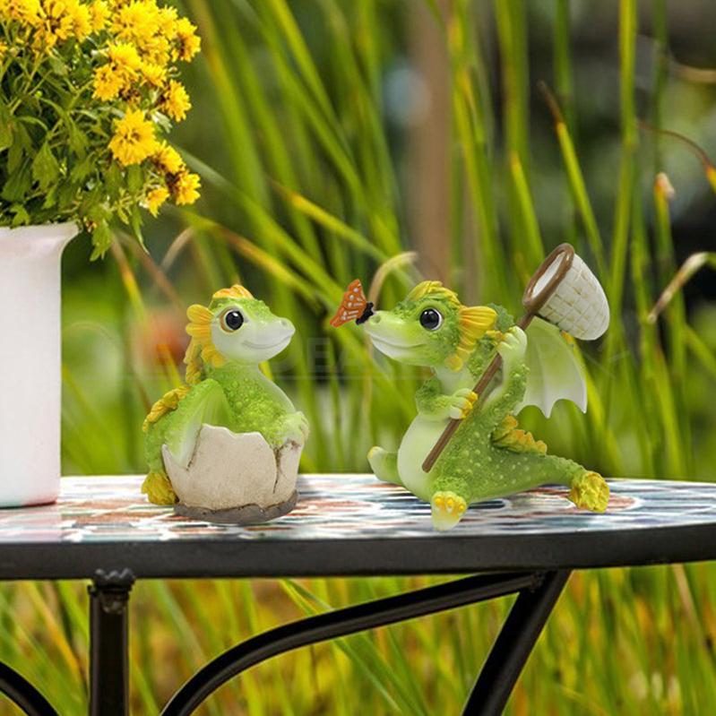 Skorter | 2 Pcs - Green Dragon Garden Decoration
