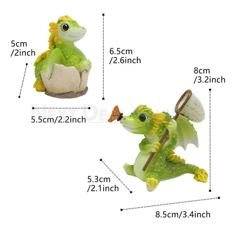 Skorter | 2 Pcs - Green Dragon Garden Decoration