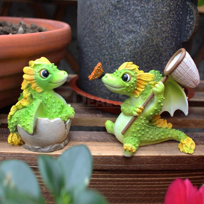 Skorter | 2 Pcs - Green Dragon Garden Decoration
