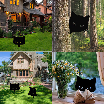 Skorter | 2 Pcs - Metal Cat Silhouette Garden Decor