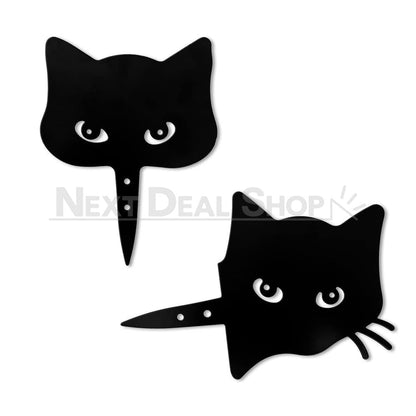 Skorter | 2 Pcs - Metal Cat Silhouette Garden Decor
