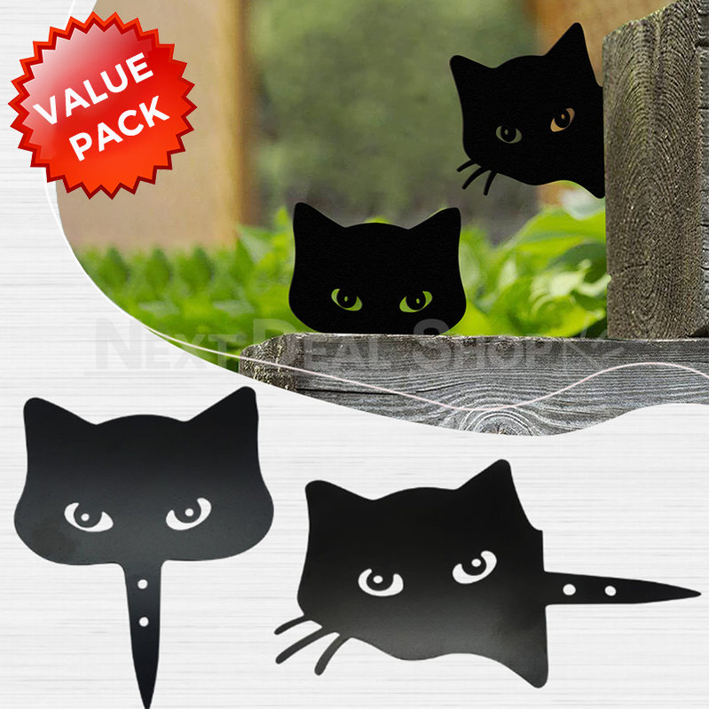 Skorter | 2 Pcs - Metal Cat Silhouette Garden Decor