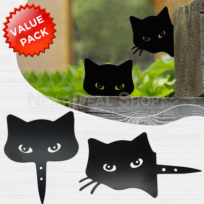 Skorter | 2 Pcs - Metal Cat Silhouette Garden Decor