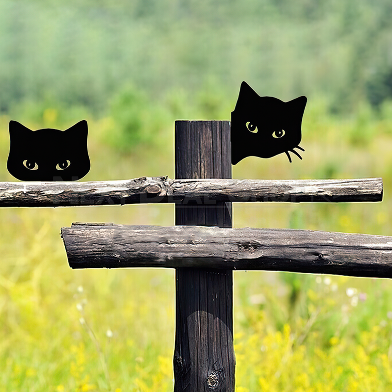 Skorter | 2 Pcs - Metal Cat Silhouette Garden Decor