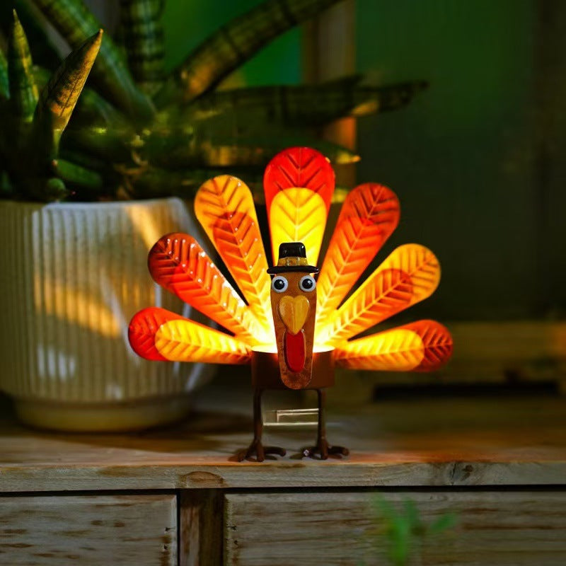 Skorter | 2 Pcs - Metal Turkey Tea Candle Holder