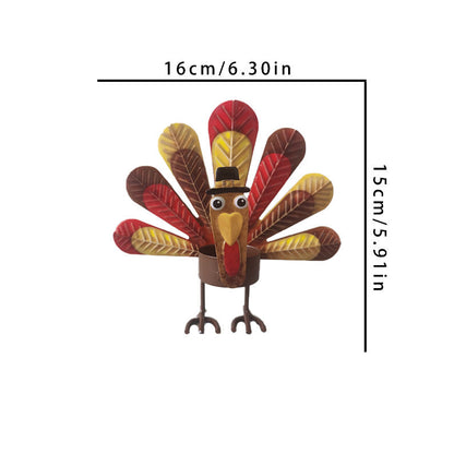 Skorter | 2 Pcs - Metal Turkey Tea Candle Holder