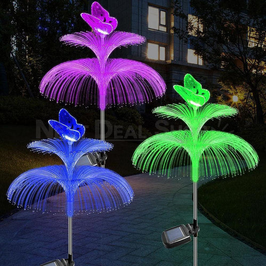 Skorter | 2 pcs - Solar-powered color-changing butterfly stake lights
