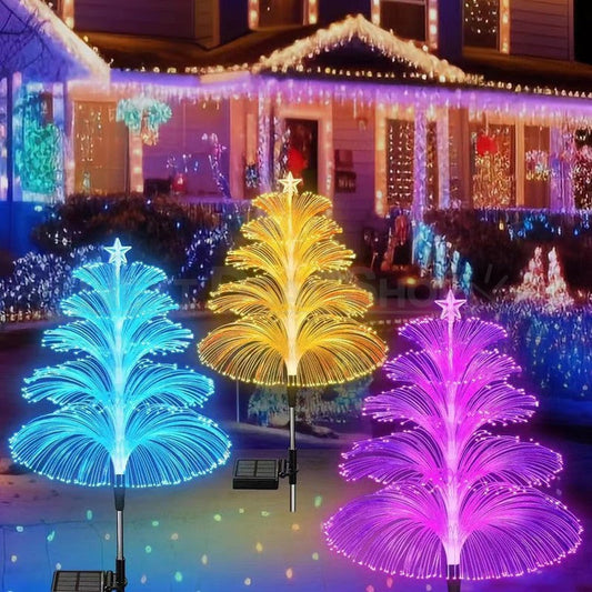 Skorter | 2 Pcs - Solar powered color changing Christmas tree stake lights