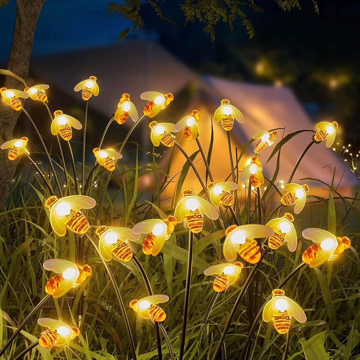 Skorter | 2 Pcs - Solar Powered LED Bee Stake Light