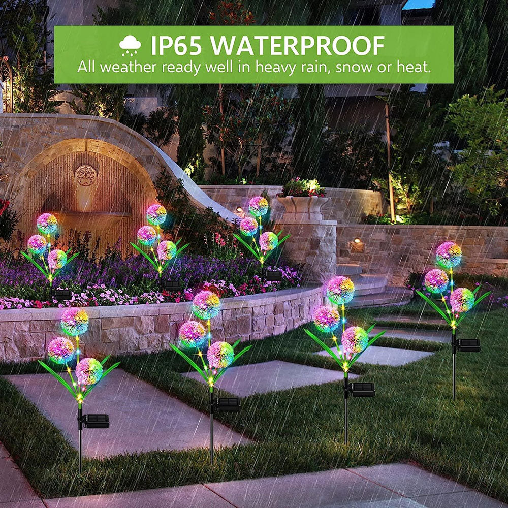 Skorter | 2 Pcs - Solar Powered LED Dandelion Stake Light