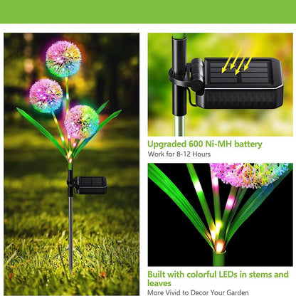 Skorter | 2 Pcs - Solar Powered LED Dandelion Stake Light