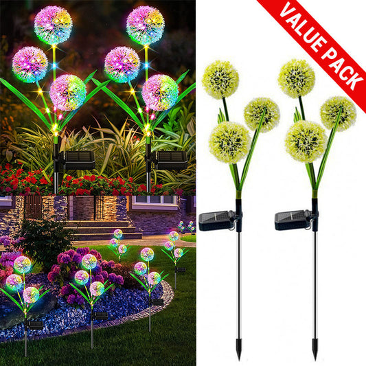 Skorter | 2 Pcs - Solar Powered LED Dandelion Stake Light