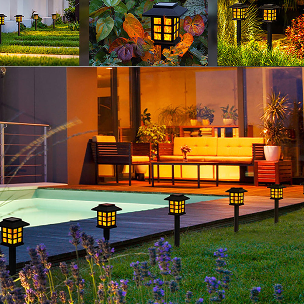 Skorter | 2 Pcs - Solar Powered LED Flickering Flame Light Stake