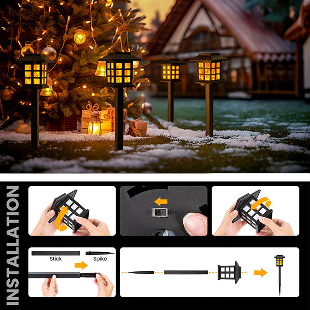 Skorter | 2 Pcs - Solar Powered LED Flickering Flame Light Stake