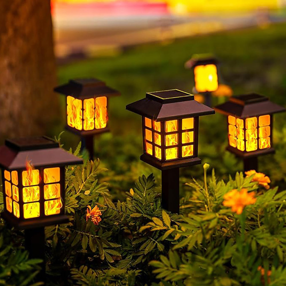 Skorter | 2 Pcs - Solar Powered LED Flickering Flame Light Stake