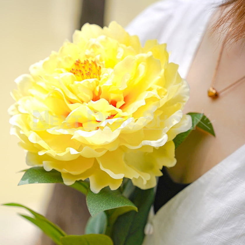 Skorter | 2 Pcs - Solar Powered LED Yellow Peony Stake Light