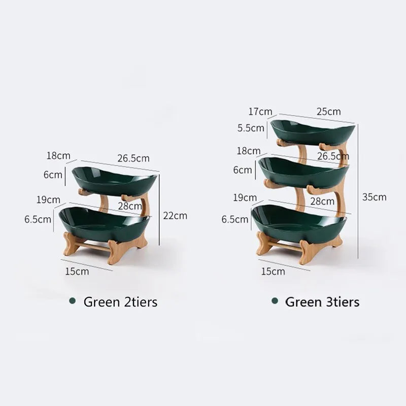 Skorter | 2 and 3-Tier Oval Fruit Bowl