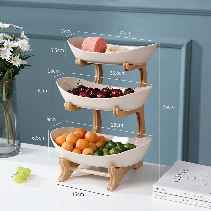 Skorter | 2 and 3-Tier Oval Fruit Bowl