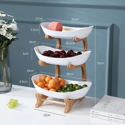Skorter | 2 and 3-Tier Oval Fruit Bowl