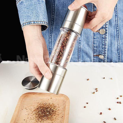 Skorter | 2 in 1 - Stainless Steel Pepper Mill & Salt Mill