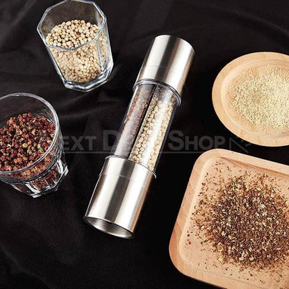 Skorter | 2 in 1 - Stainless Steel Pepper Mill & Salt Mill