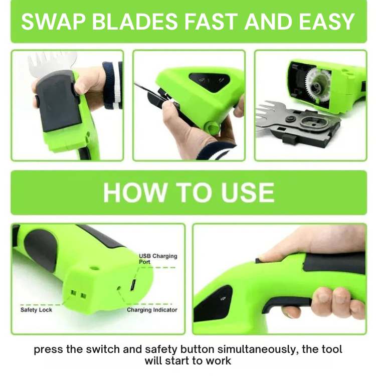 Skorter | Cordless Garden Trimmer | Dual Blades, Lightweight & Ideal for Lawn Edging and Hedge Trimming