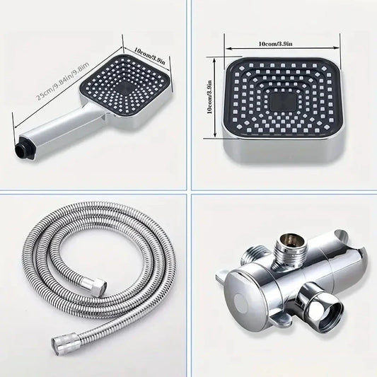 Skorter | 2-in-1 Handheld & Rainfall Shower Head Set with Long Hose and T-valve