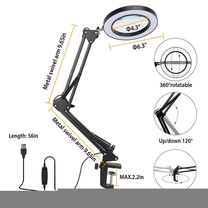 Skorter | 2-in-1 LED Magnifying Lamp with 8x Magnifying Glass