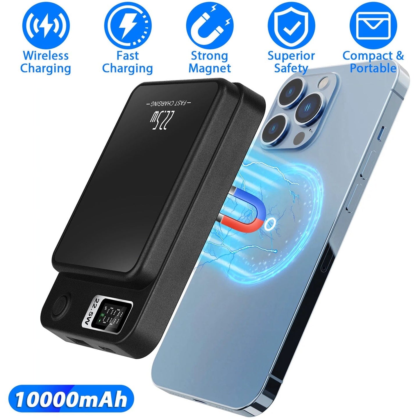 Skorter | 2-in-1 Magnetic Wireless Power Bank 10000mAh PD20W Fast Charger Mag Safe