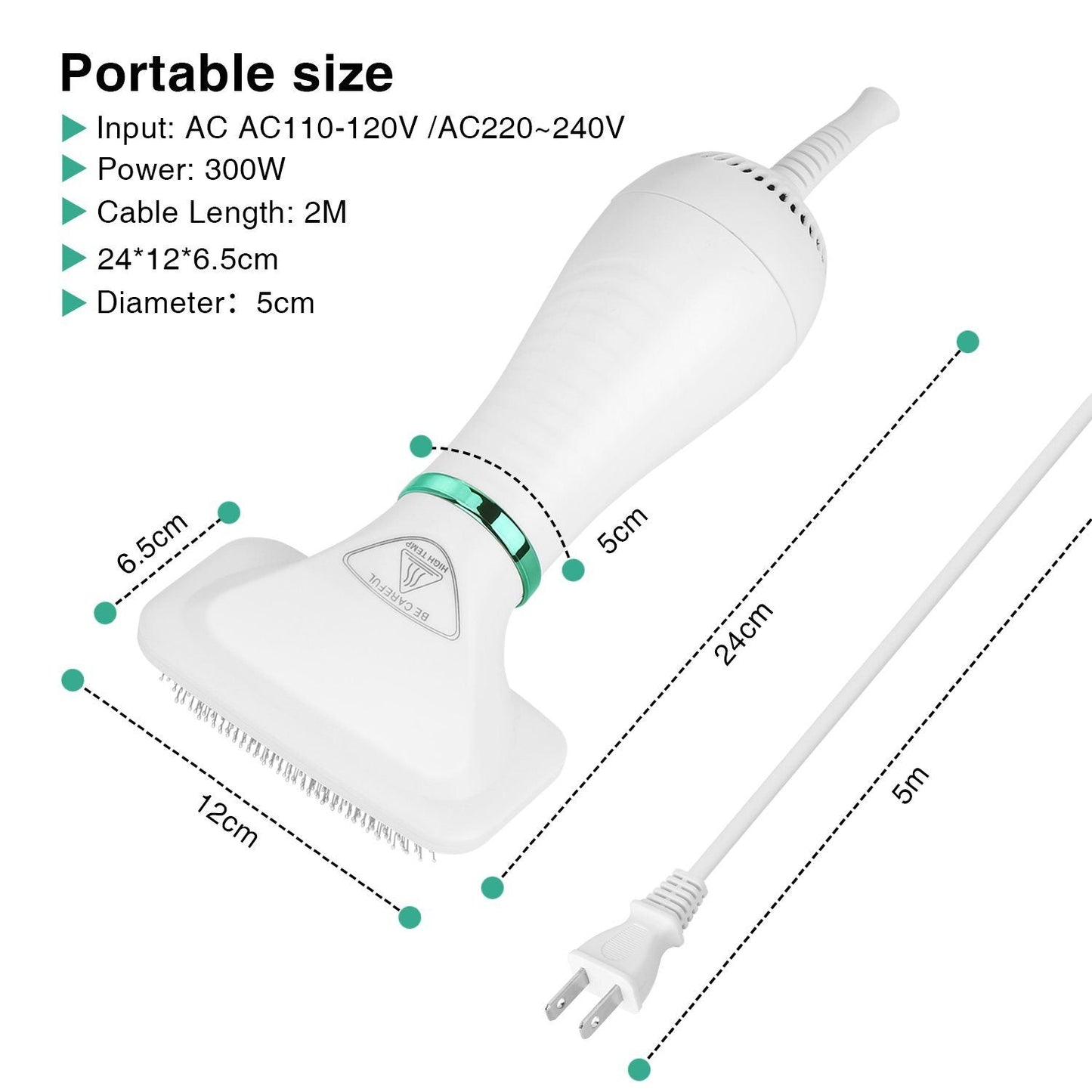 Skorter | 2-in-1 Pet Hair Dryer Blower Slicker Brush Portable Dog Cat Grooming Low Noise