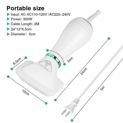 Skorter | 2-in-1 Pet Hair Dryer Blower Slicker Brush Portable Dog Cat Grooming Low Noise