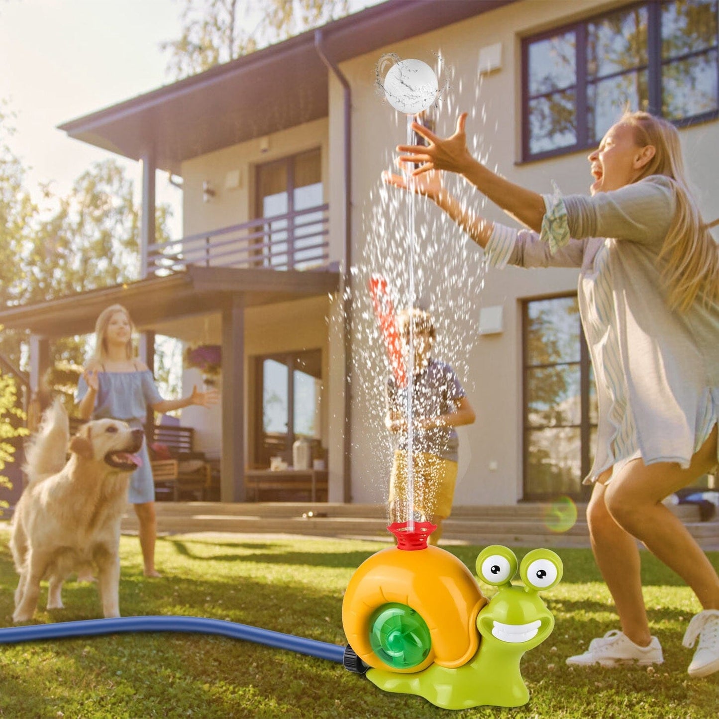 Skorter | 2-in-1 Snail Water Sprinkler Baseball Toy with 2 Sprinkler Nozzles