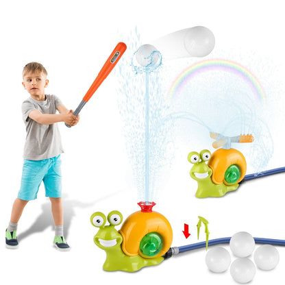 Skorter | 2-in-1 Snail Water Sprinkler Baseball Toy with 2 Sprinkler Nozzles