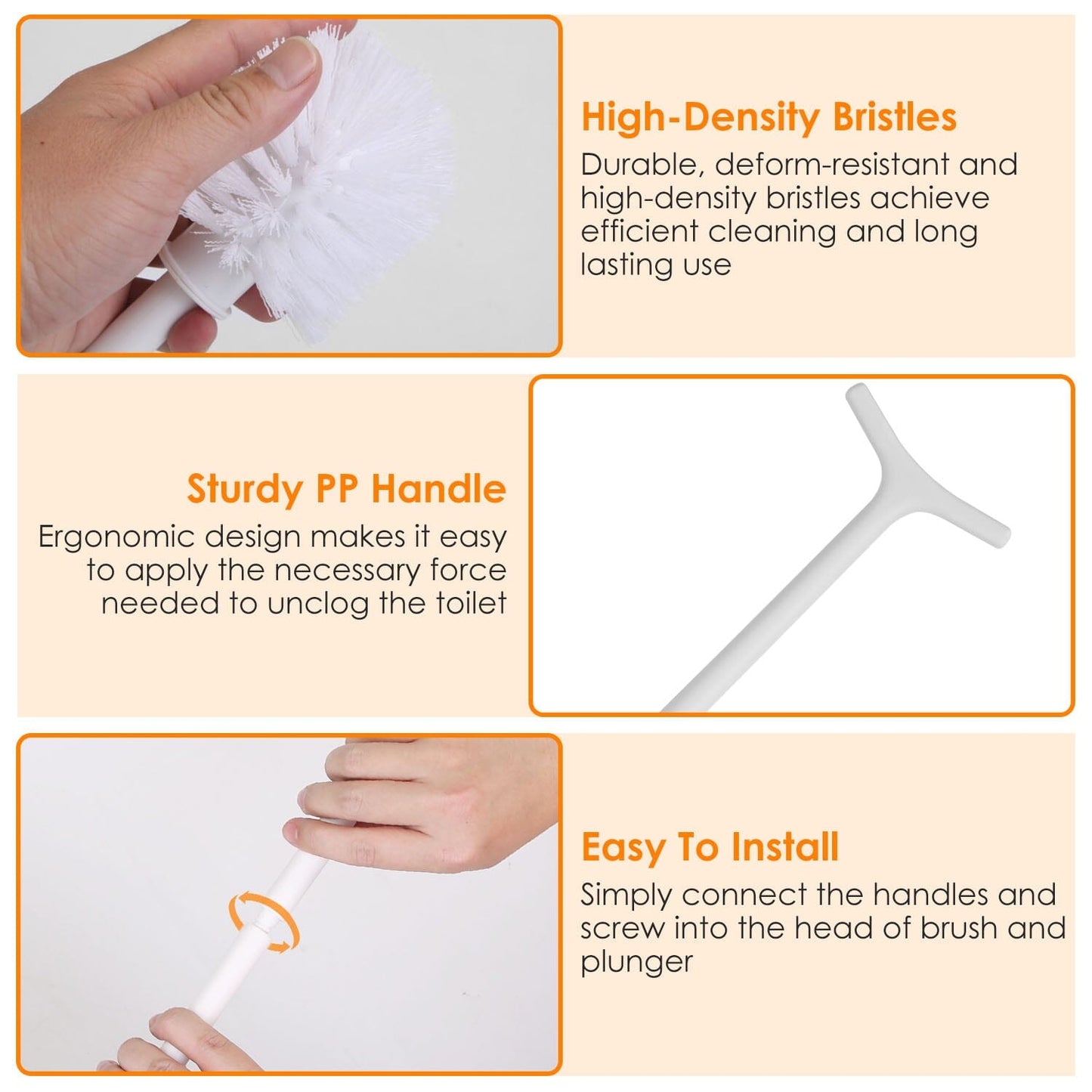 Skorter | 2-in-1 Toilet Plunger and Brush Combination Set with Ventilated Holder