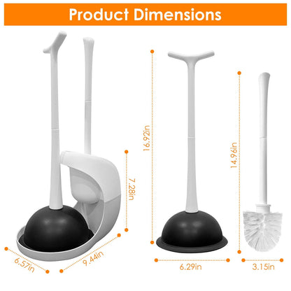 Skorter | 2-in-1 Toilet Plunger and Brush Combination Set with Ventilated Holder
