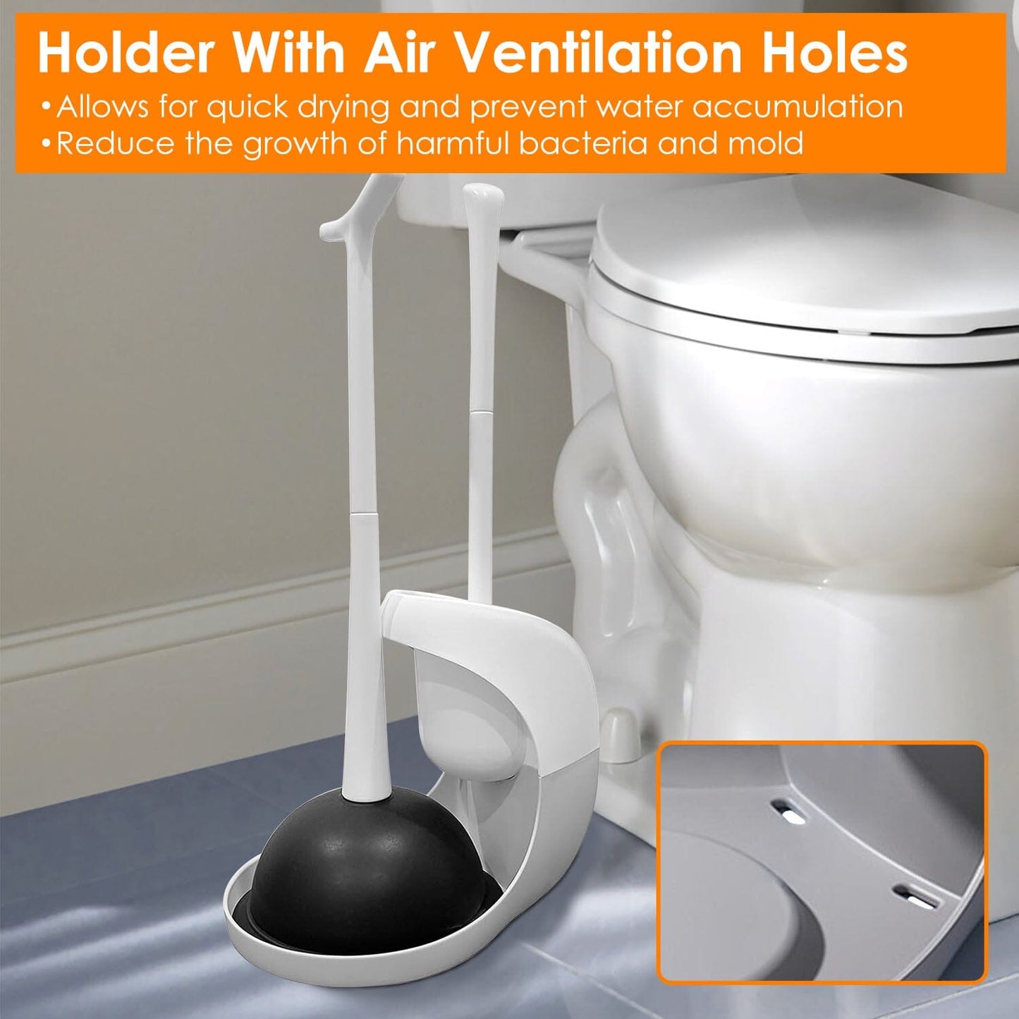 Skorter | 2-in-1 Toilet Brush and Holder Set with Ventilated Holder