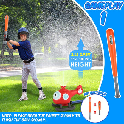 Skorter | 2-in-1 Water Sprinkler Baseball Helicopter Toy
