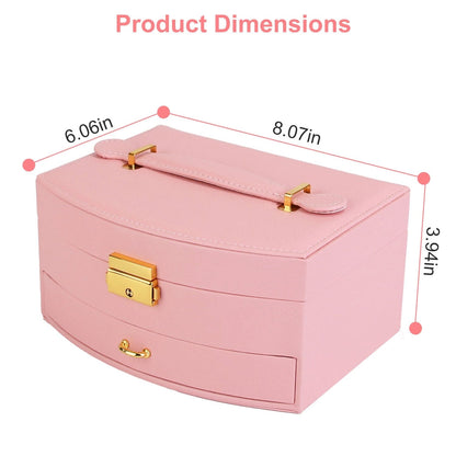 Skorter | 2-layer lockable leather jewelry box