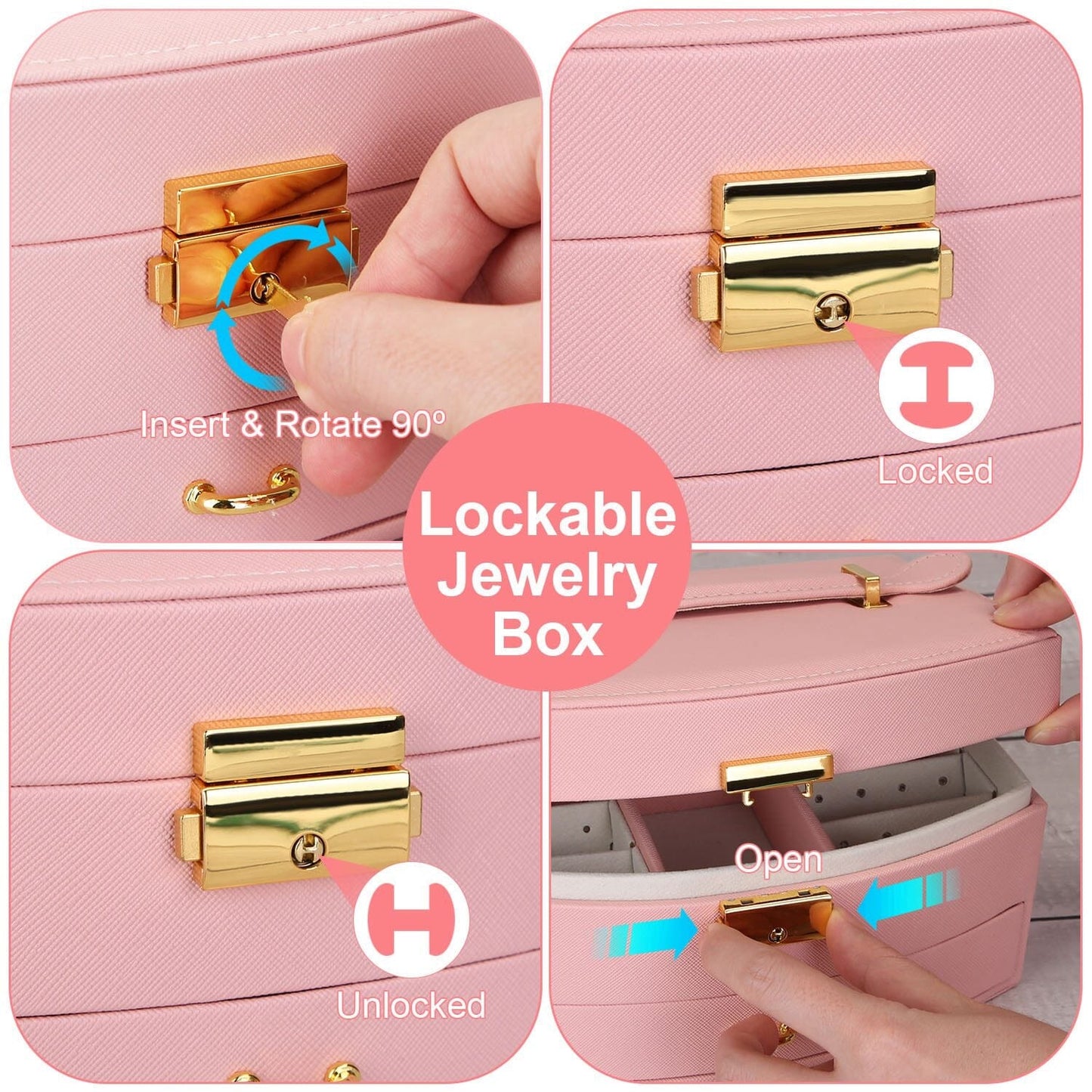 Skorter | 2-layer lockable leather jewelry box