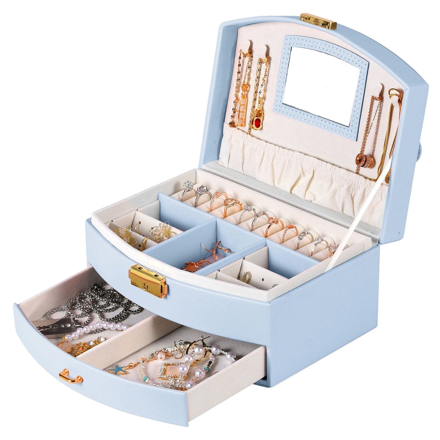 Skorter | 2-layer lockable leather jewelry box